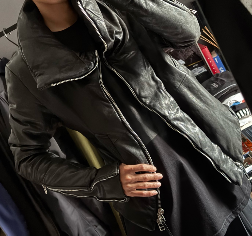 EKAM/double zip lambskin padded jacket - ARCHIVESTOCK