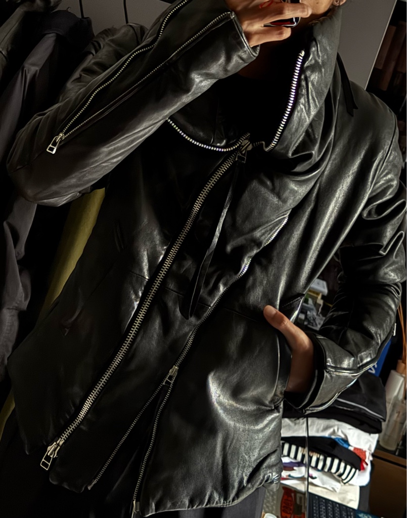 EKAM/double zip lambskin padded jacket - ARCHIVESTOCK