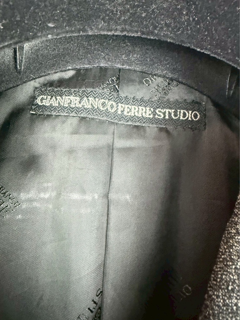 90's GIANFRANCO FERRE Archive Virgin Wool Dark Gray Tailored