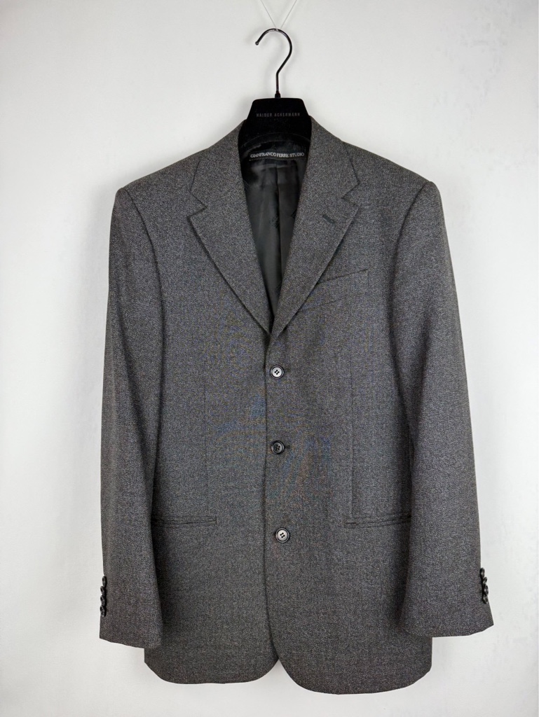 ジャケット・アウター GIANFRANCO FERRE Chester Coat Archive 90's GIANFRANCO FERRE Archive Virgin Wool Dark Gray Tailored
