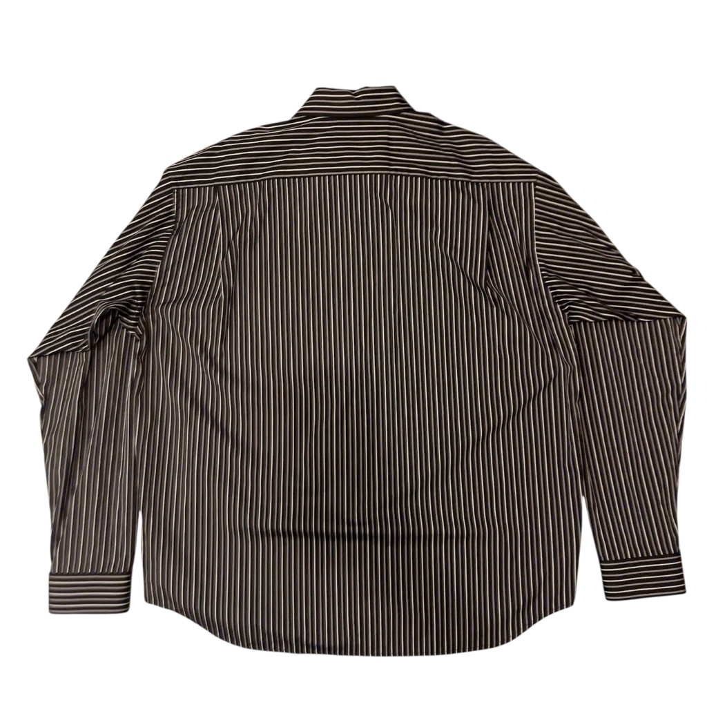 BALENCIAGA ブラック長袖シャツ BALENCIAGA オーバーサイズ ストライプ シャツ 長袖 38 ブラック