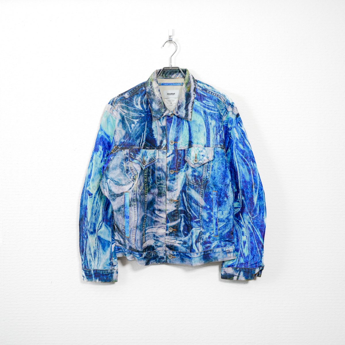 ハルナdoublet 23ss MIRAGE PRINTED DENIM DOUBLET SS2023 MIRAGE PRINTED DENIM JACKET L ブルー - ARCHIVESTOCK