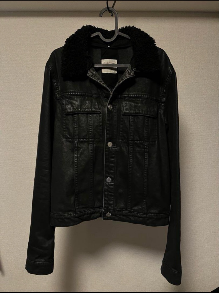 ジャケット・アウター Helmut Lang Fur Collar Wax Denim Jacket Helmut Lang Fur Collar Wax Denim Jacket コーティングデニム