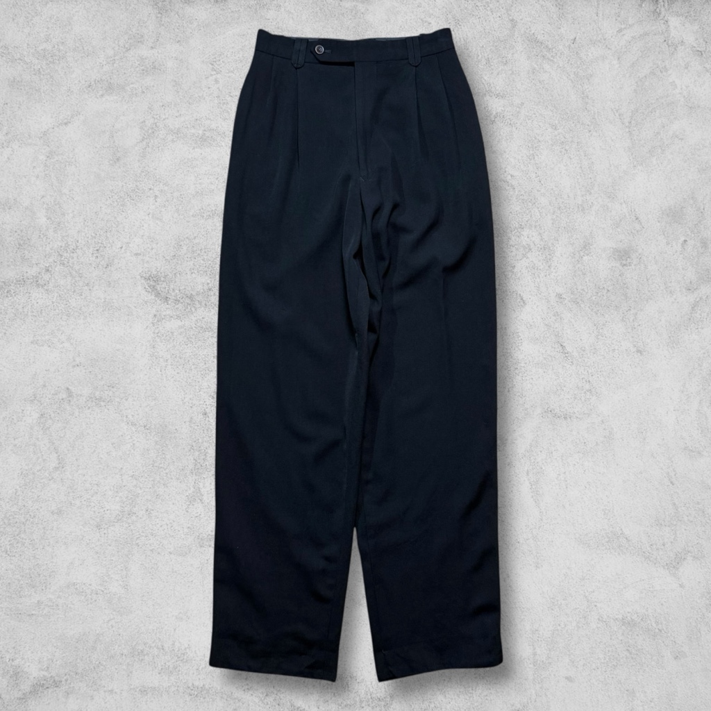 Jean Paul GAULTIER 90's ウールワイドスラックス 黒 - ARCHIVESTOCK