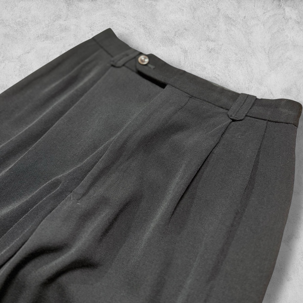 Jean Paul GAULTIER 90's ウールワイドスラックス 黒 - ARCHIVESTOCK