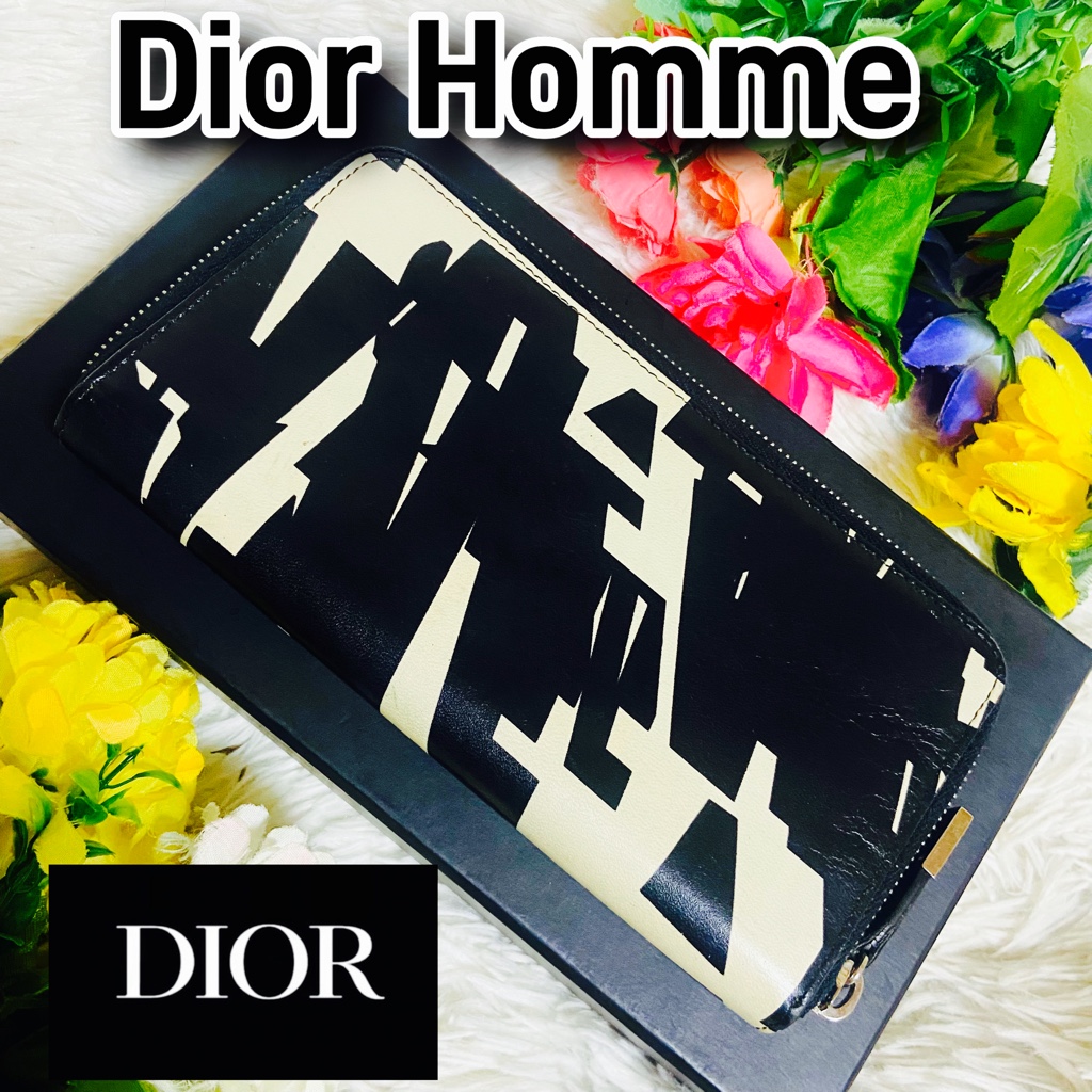 激シブ✨Dior Homme✨ディオールオム✨ラウンドジップ✨本革✨財布✨総 