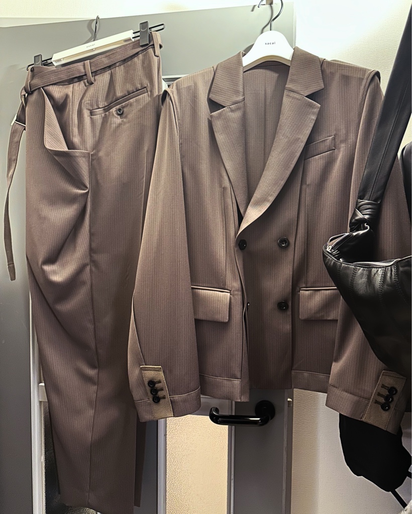 sacai 25ss Doeskin Jacket & Pants セットアップ Taupe サイズ1