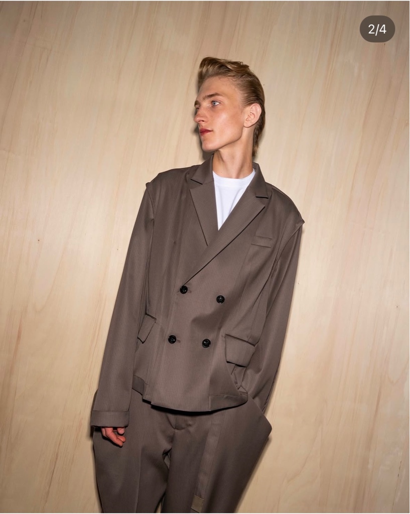 sacai 25ss Doeskin Jacket & Pants セットアップ Taupe サイズ1
