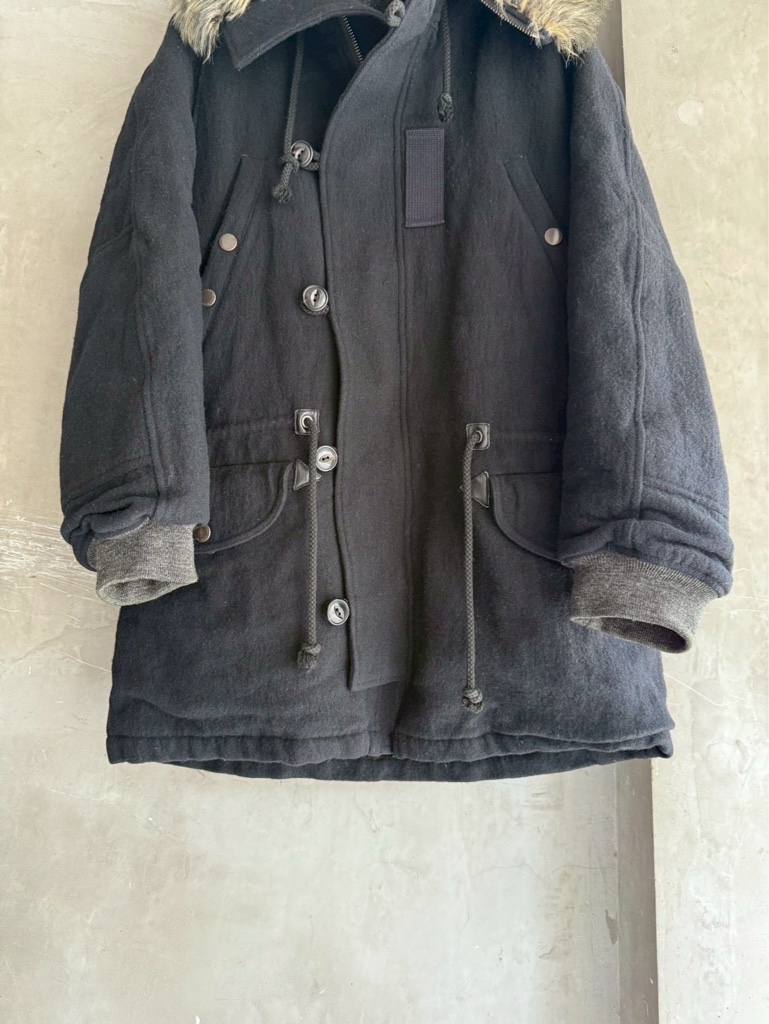 ATTACHMENT Archive Fur Hooded Oversized Wool Coat - ARCHIVESTOCK