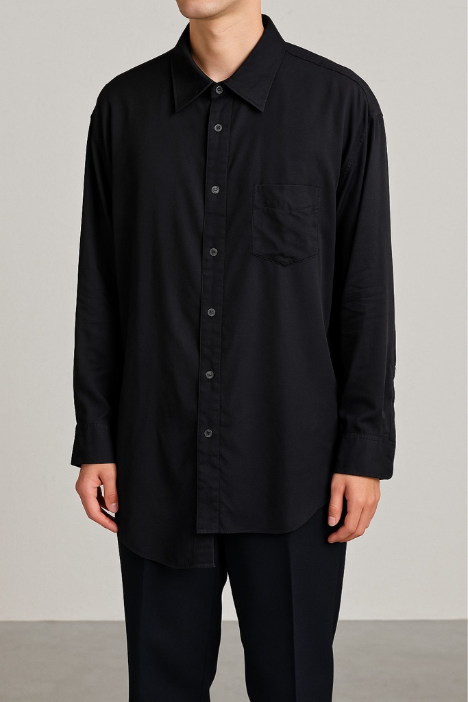 sulvam レーヨンロングシャツ ブラック Sサイズ - ARCHIVESTOCK