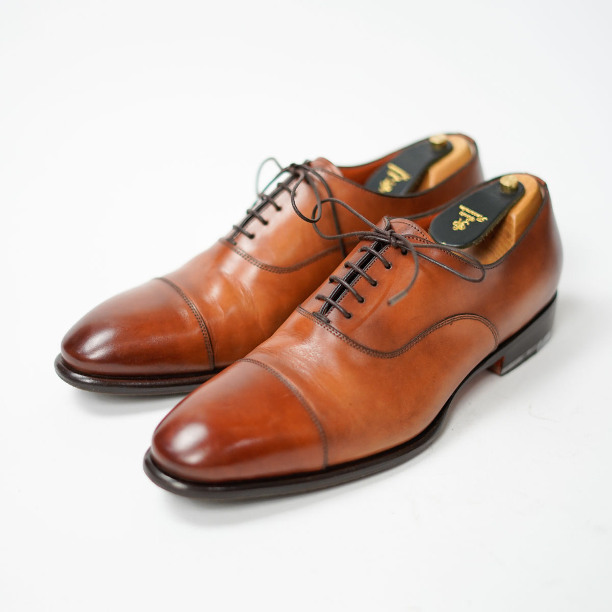 Santoni サントーニ ストレートチップ ブラウン8136 6ハーフ 付属品完備 SANTONI ストレートチップシューズ 6 1/2 F ブラウン