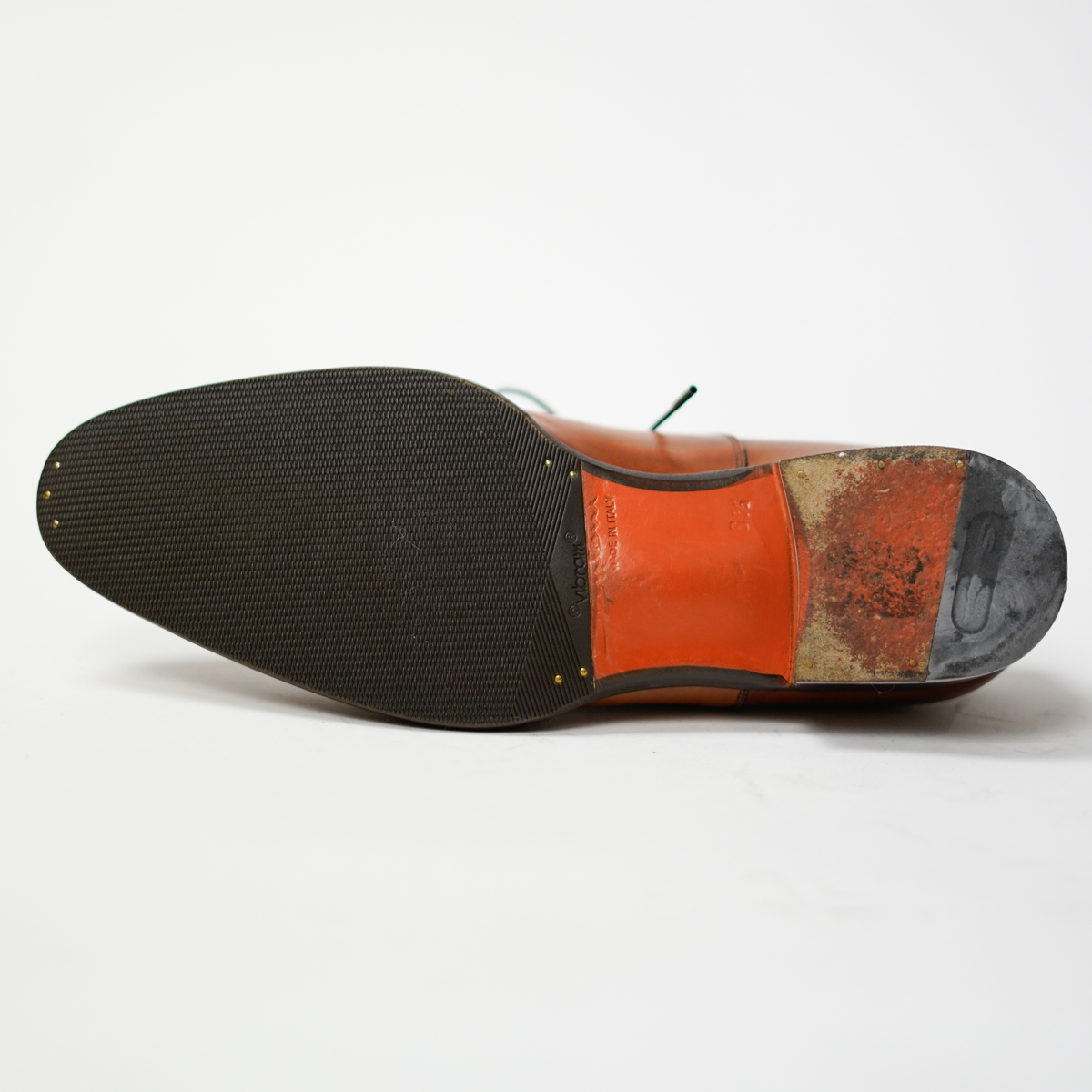 付属品完備 SANTONI ストレートチップシューズ 6 1/2 F ブラウン