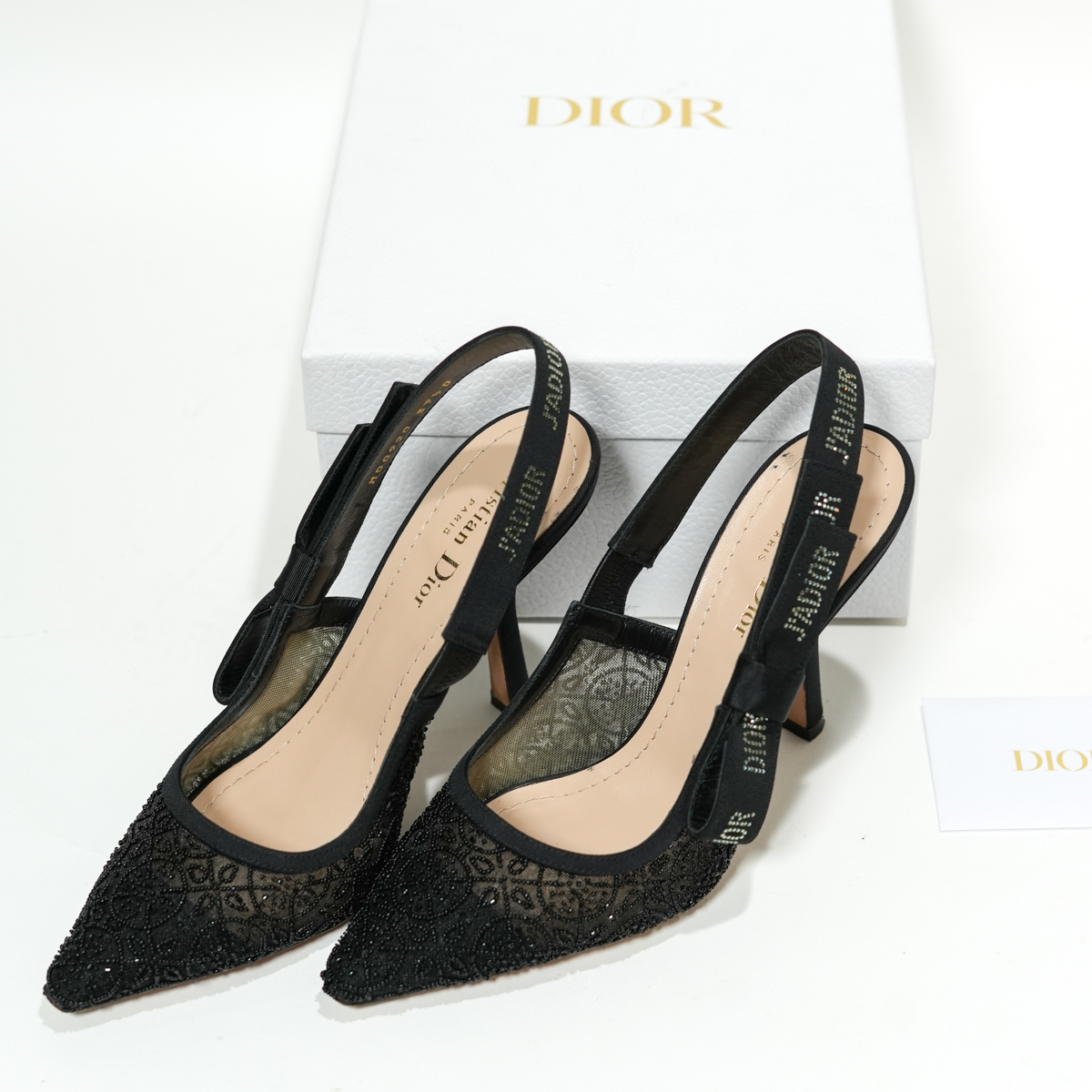 [極美品] ￼Dior ディオール　スリングバックパンプス　黒　ブラック　37 DIOR スリングバック パンプス ブラック 37 外箱付属 - ARCHIVESTOCK
