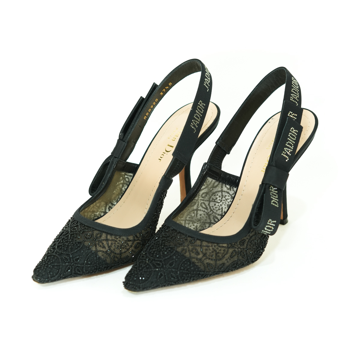 [極美品] ￼Dior ディオール　スリングバックパンプス　黒　ブラック　37 DIOR スリングバック パンプス ブラック 37 外箱付属 - ARCHIVESTOCK