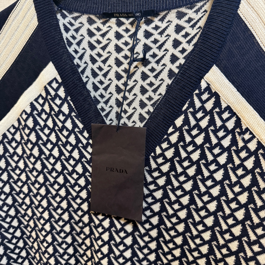 PRADA 15ss GEOMETRIC JACQUARD KNIT VEST GILET archive アーカイブ 