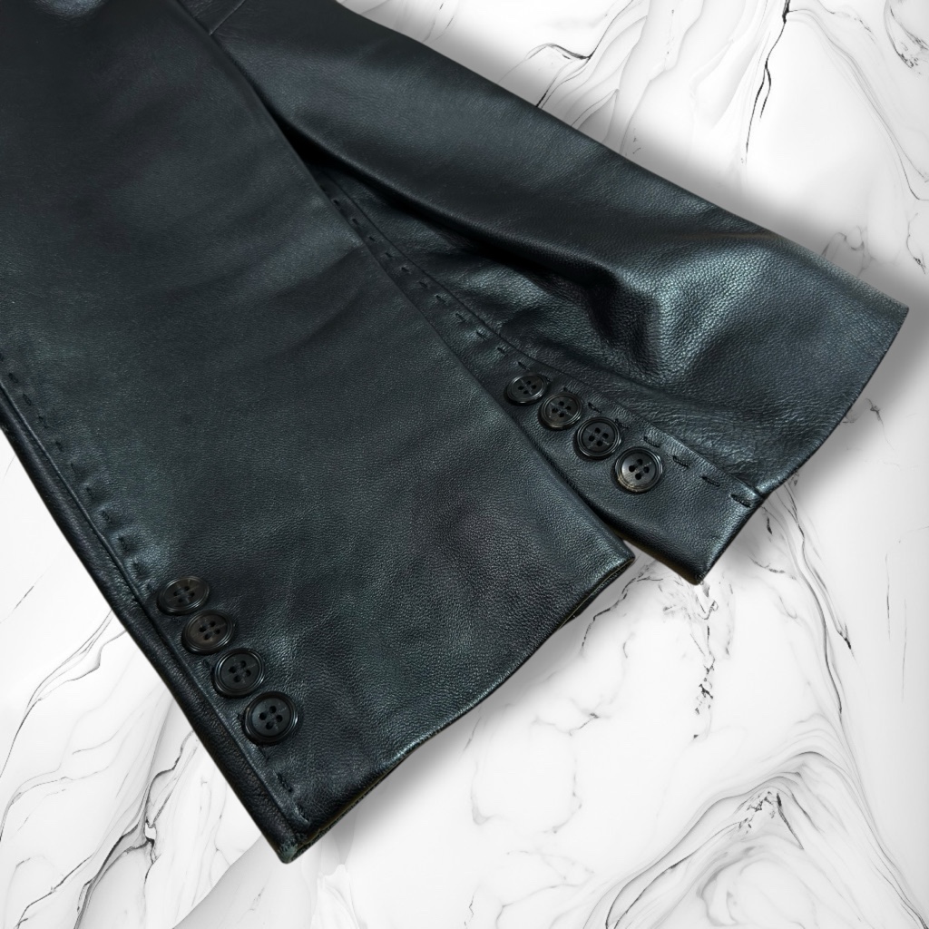 希少》ゴルチエオムオブジェ ラムレザー 羊革 3B テーラードジャケット