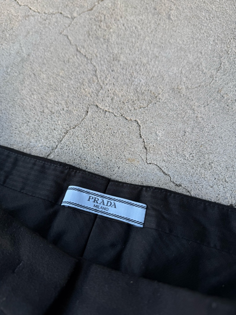 PRADA 16AW Archive Black Virgin Wool Slacks - ARCHIVESTOCK