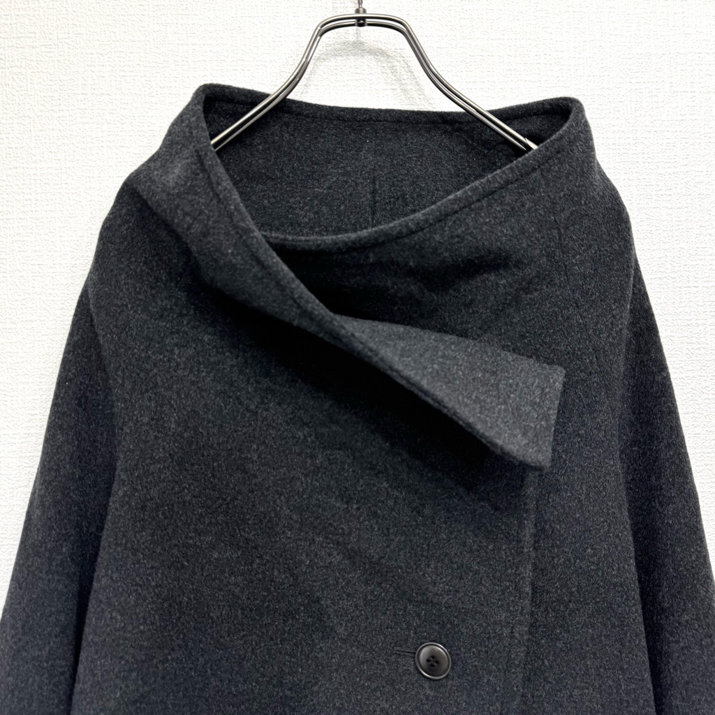 Y's ワイズ ヨウジヤマモト カシミヤ混 ウール 変形コート グレー杢 Y's ワイズ ヨウジヤマモト カシミヤ混 ウール 変形コート グレー杢