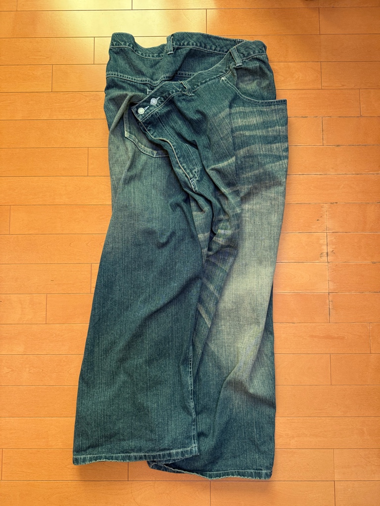 ORIMI OVERLAP BUGGY DENIM PANTS - ARCHIVESTOCK