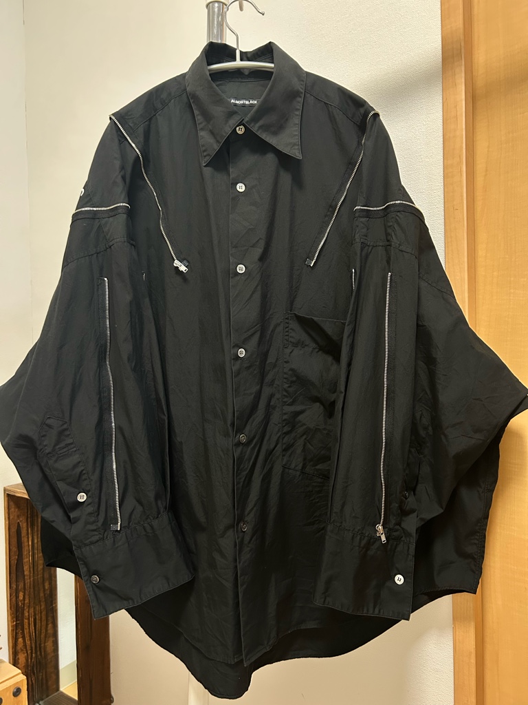 ALMOSTBLACK 18ss ZIP DESIGN SHIRT - ARCHIVESTOCK