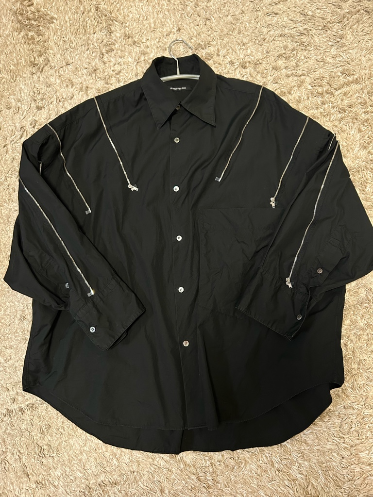 ALMOSTBLACK 18ss ZIP DESIGN SHIRT - ARCHIVESTOCK