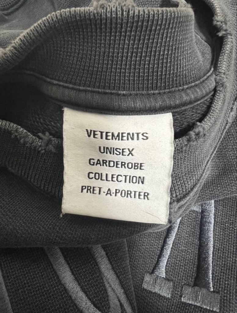 vetements 22aw オリジナル 刺繍 スウェット - ARCHIVESTOCK