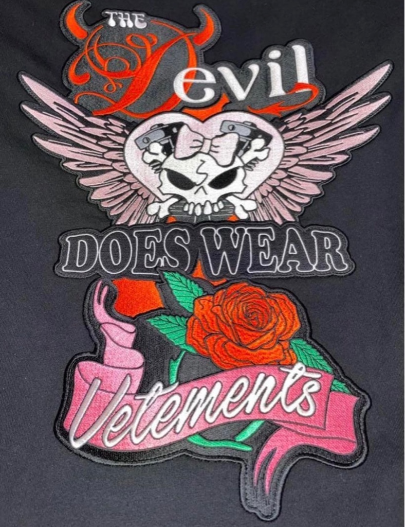 VETEMENTS DEVIL WEARS PATCHWORK Tee / ヴェトモンパッチワーク T