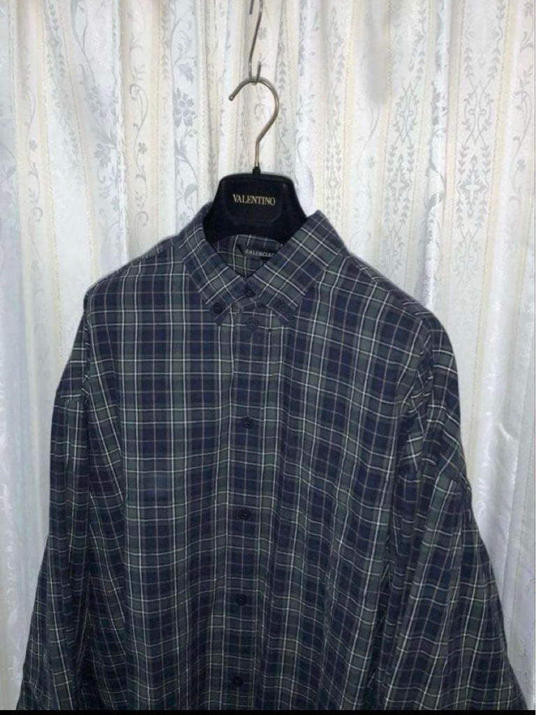 BALENCIAGA 23AW Check shirts / バレンシアガ バックロゴ チェック