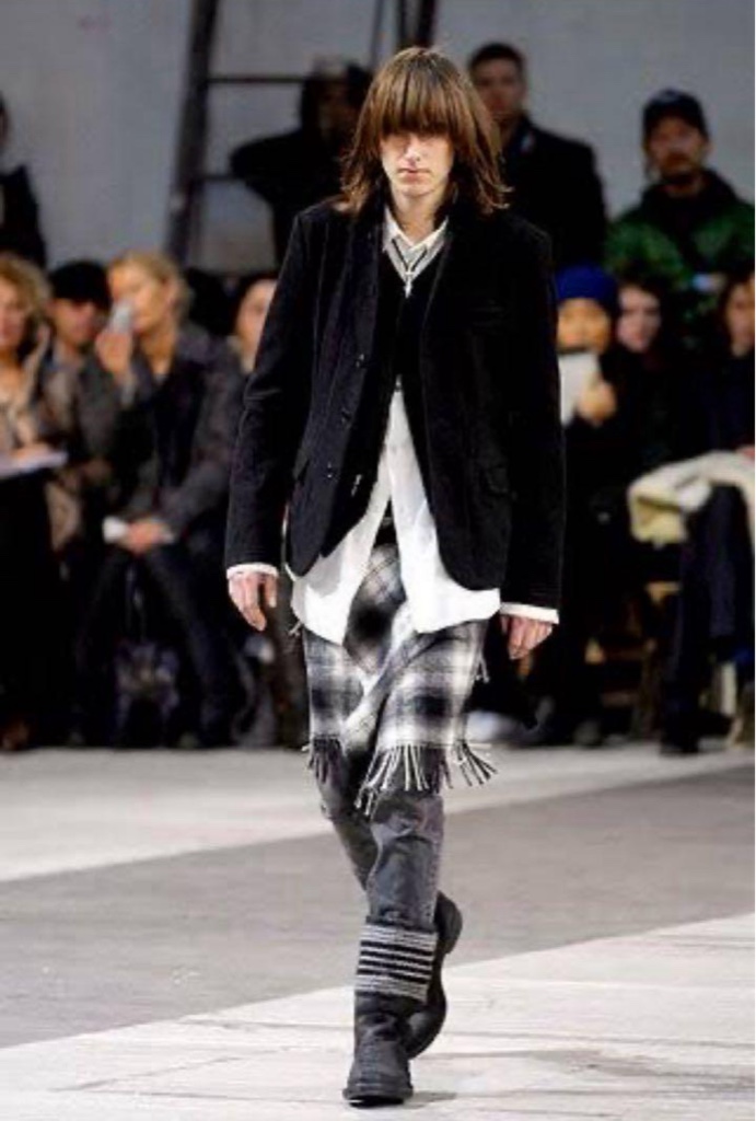 Number (n)ine 07aw Warp Check Skirt オンブレチェック ラップ