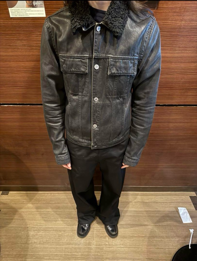 ジャケット・アウター Helmut Lang Fur Collar Wax Denim Jacket Helmut Lang Fur Collar Wax Denim Jacket コーティングデニム