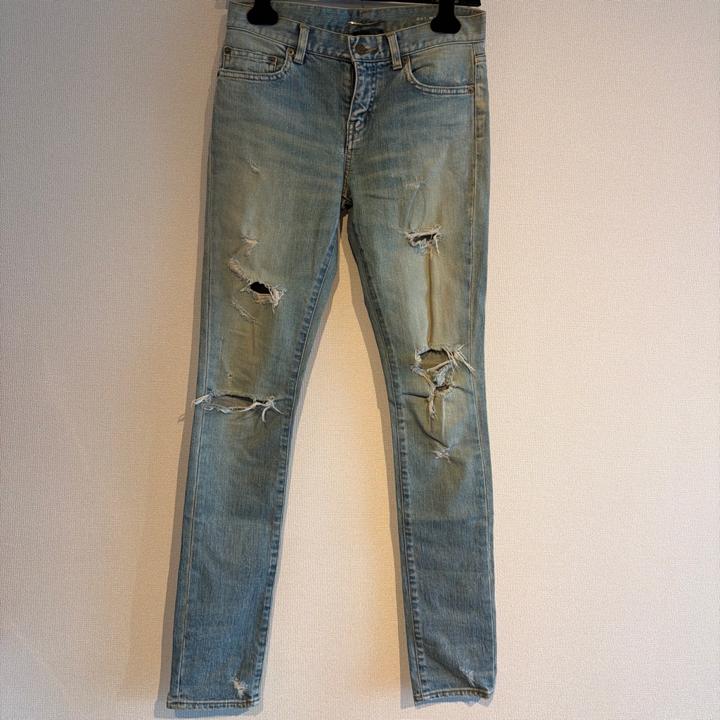 SAINT LAURENT ライトブルー クラッシュデニム 25 - ARCHIVESTOCK