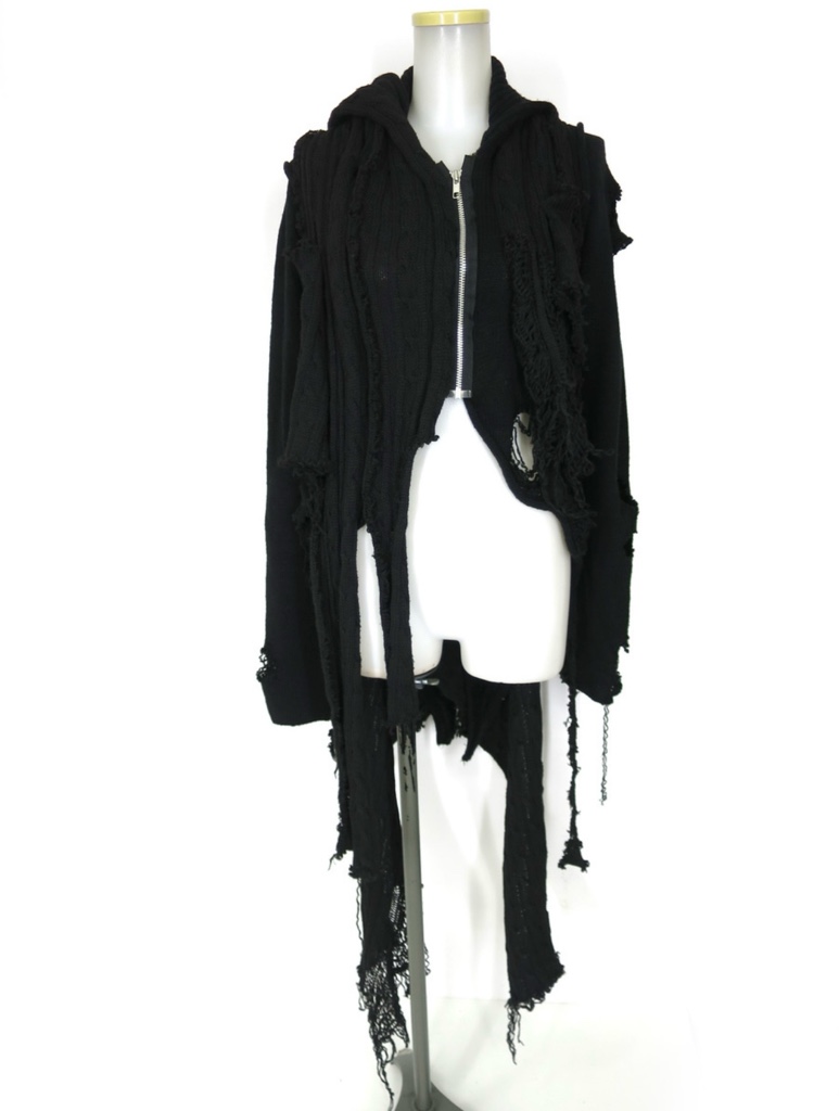 h.naoto darkredrum Destroy long cardigan - ARCHIVESTOCK