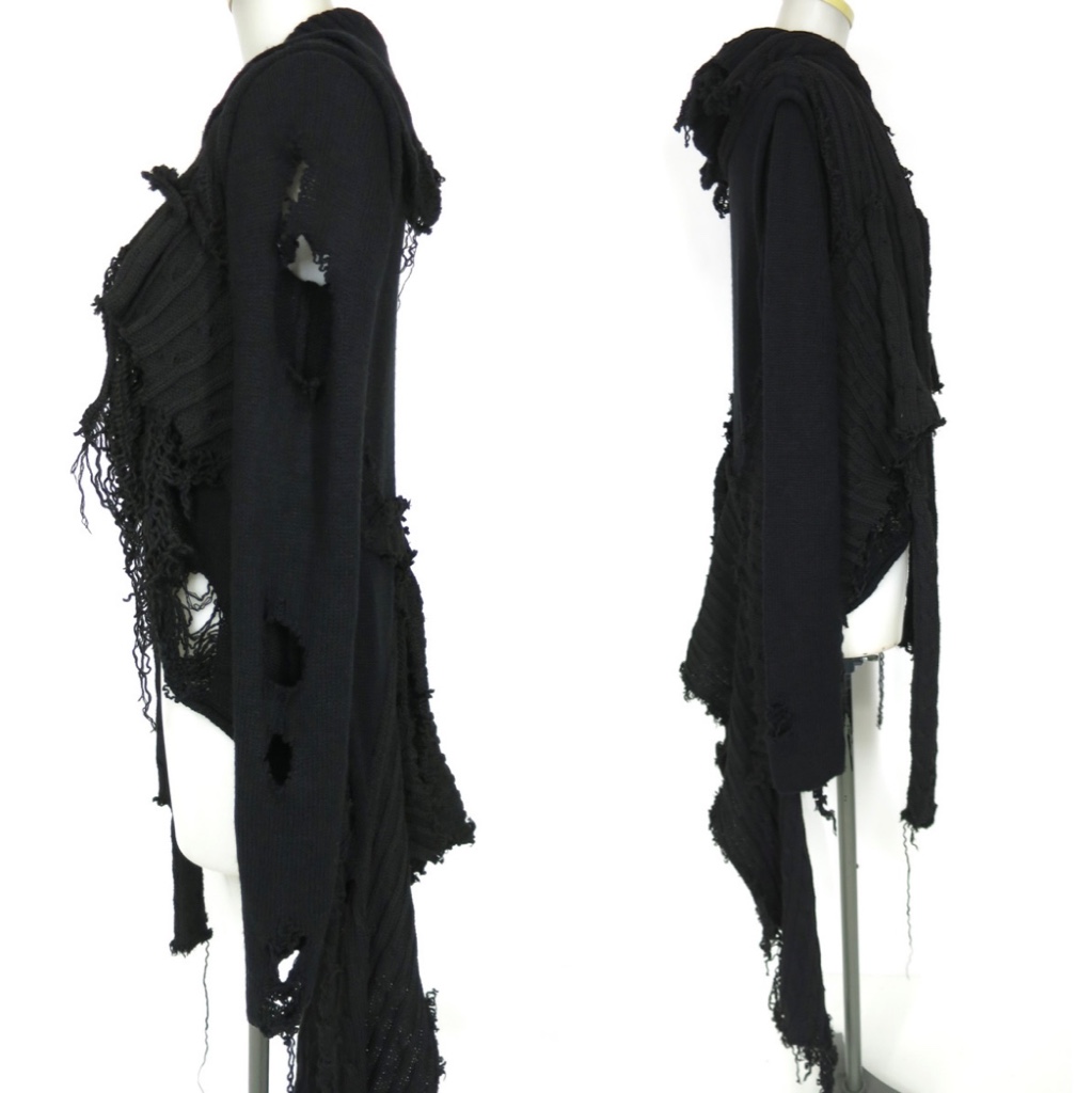 h.naoto darkredrum Destroy long cardigan - ARCHIVESTOCK