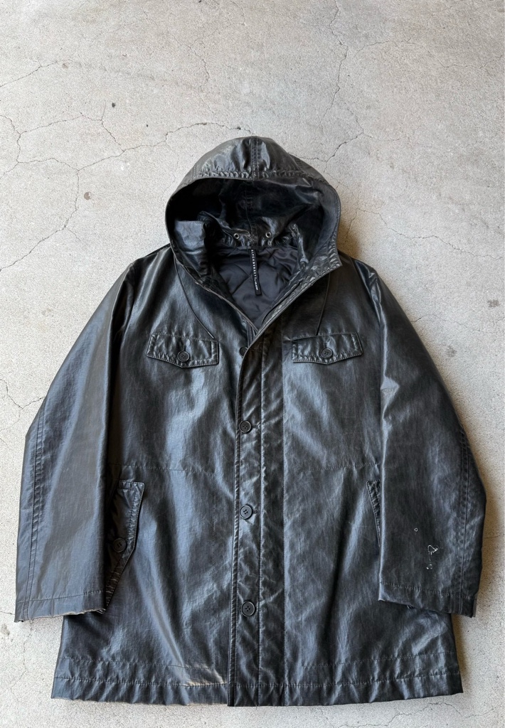 BLACKBARRETT by Neil Barrett Archive Black Coated Hooded Parka