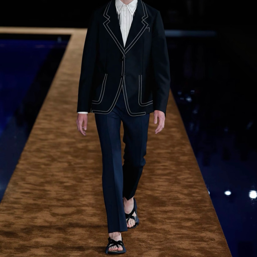 美品 プラダ 15ss 0番ステッチ テーラード ジャケット prada 黒