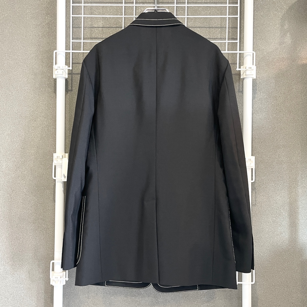 美品 プラダ 15ss 0番ステッチ テーラード ジャケット prada 黒