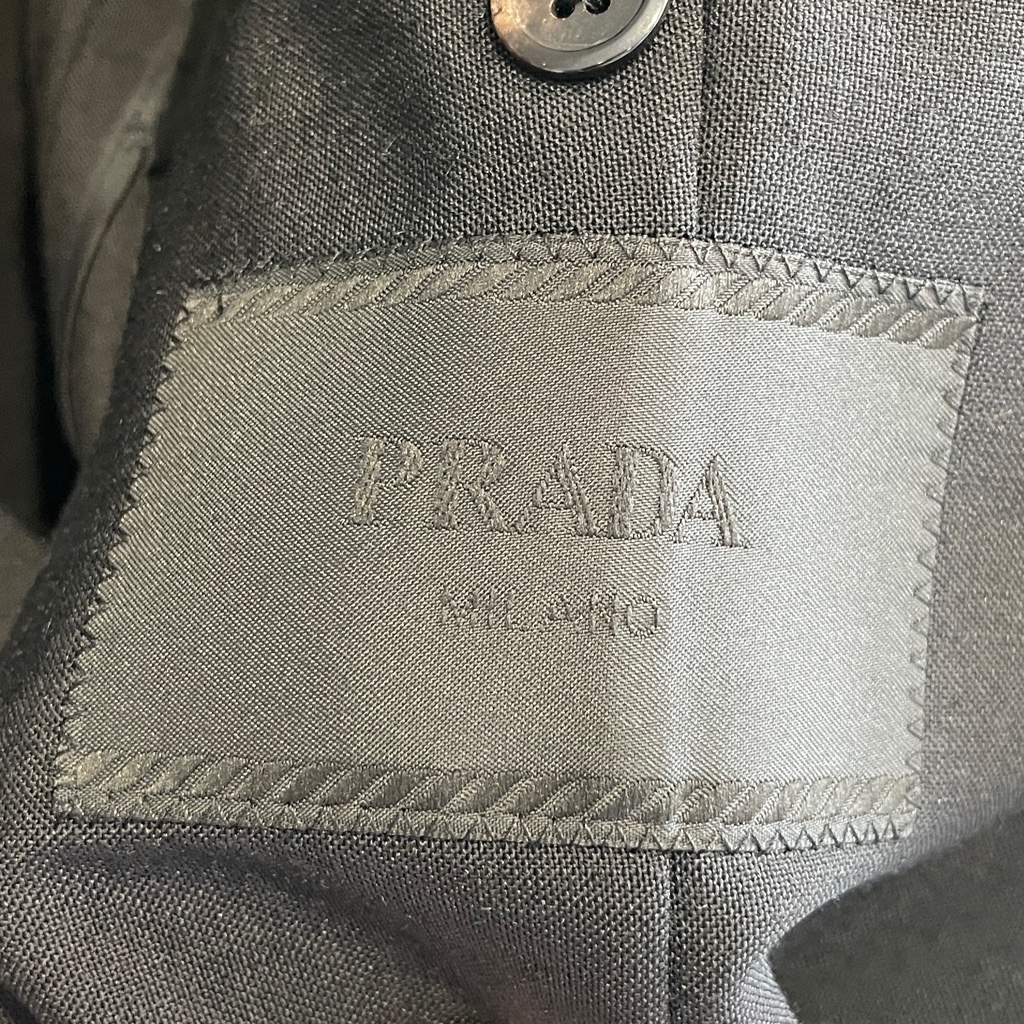 美品 プラダ 15ss 0番ステッチ テーラード ジャケット prada 黒