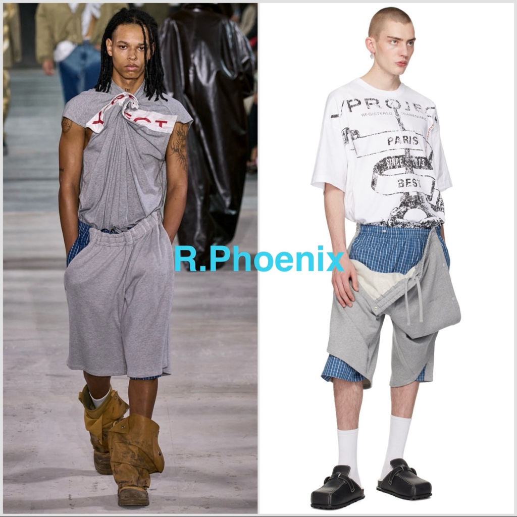 Y/PROJECT】GRAY LAYERED SNAP OFF SHORTS - ARCHIVESTOCK