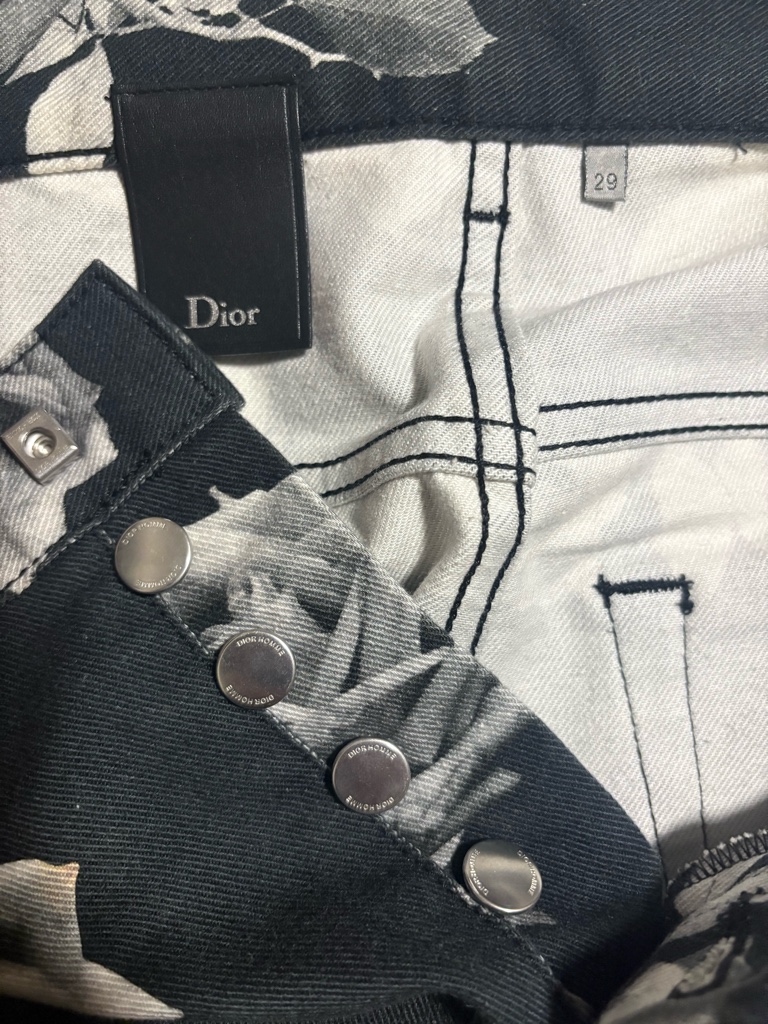 Dior homme 16aw クリス期 KVA ローズ バラ デニム スキニー パンツ 