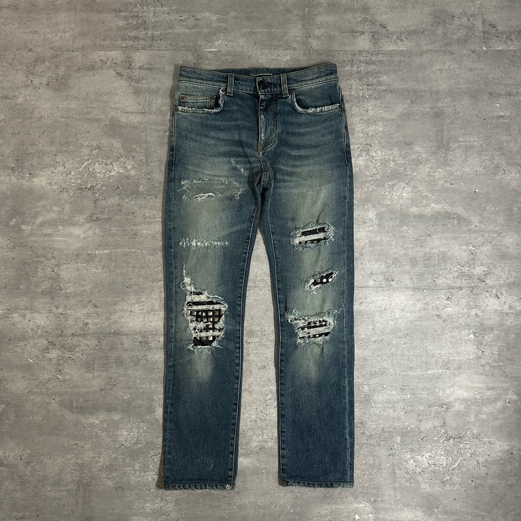 【エディ期】SAINT LAURENT スキニー archive Saint Laurent Paris スキニー デニム エディ期 スタッズ - ARCHIVESTOCK