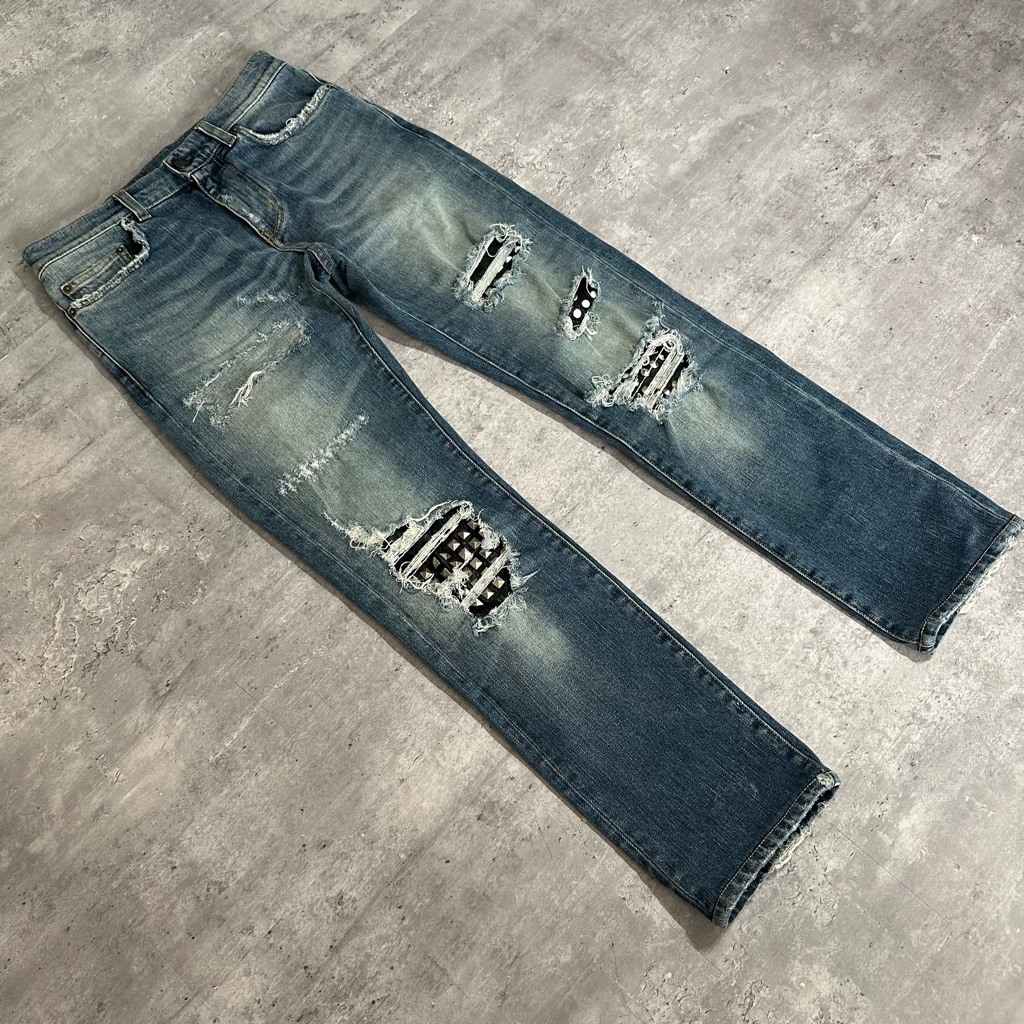 Saint Laurent Paris スキニー デニム エディ期 スタッズ - ARCHIVESTOCK