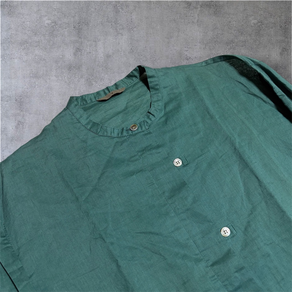 ヨウジヤマモト ワイズ コットンリネン バンドカラー ギャザーシャツ Yohji Yamamoto Y's ヨウジヤマモト ワイズ コットンリネン バンド