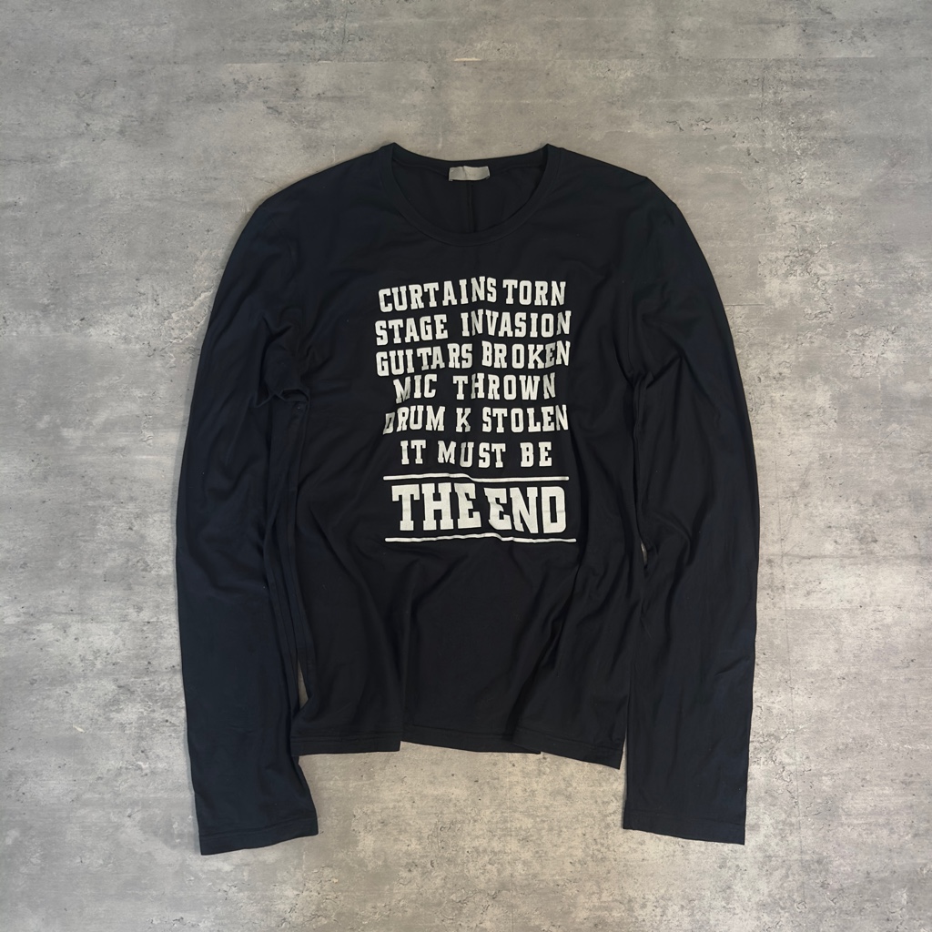 Dior Homme エディ期　the end Tシャツ　ロングTシャツ　黒 Dior Homme エディ期 the end Tシャツ ロングTシャツ 黒 - ARCHIVESTOCK