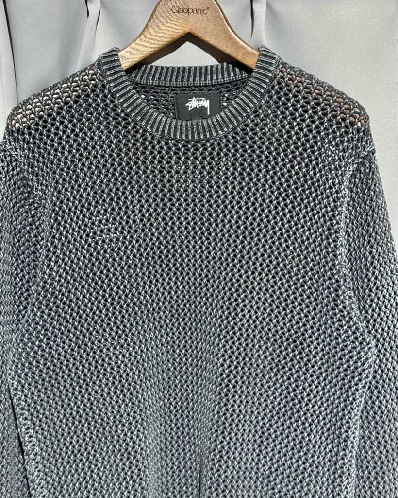 STUSSY メッシュニット セーター グレー M - ARCHIVESTOCK