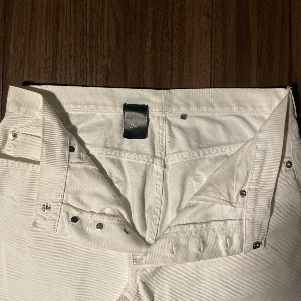 05SS エディ期 DIOR HOMME シワ加工 ホワイトデニム32 - ARCHIVESTOCK