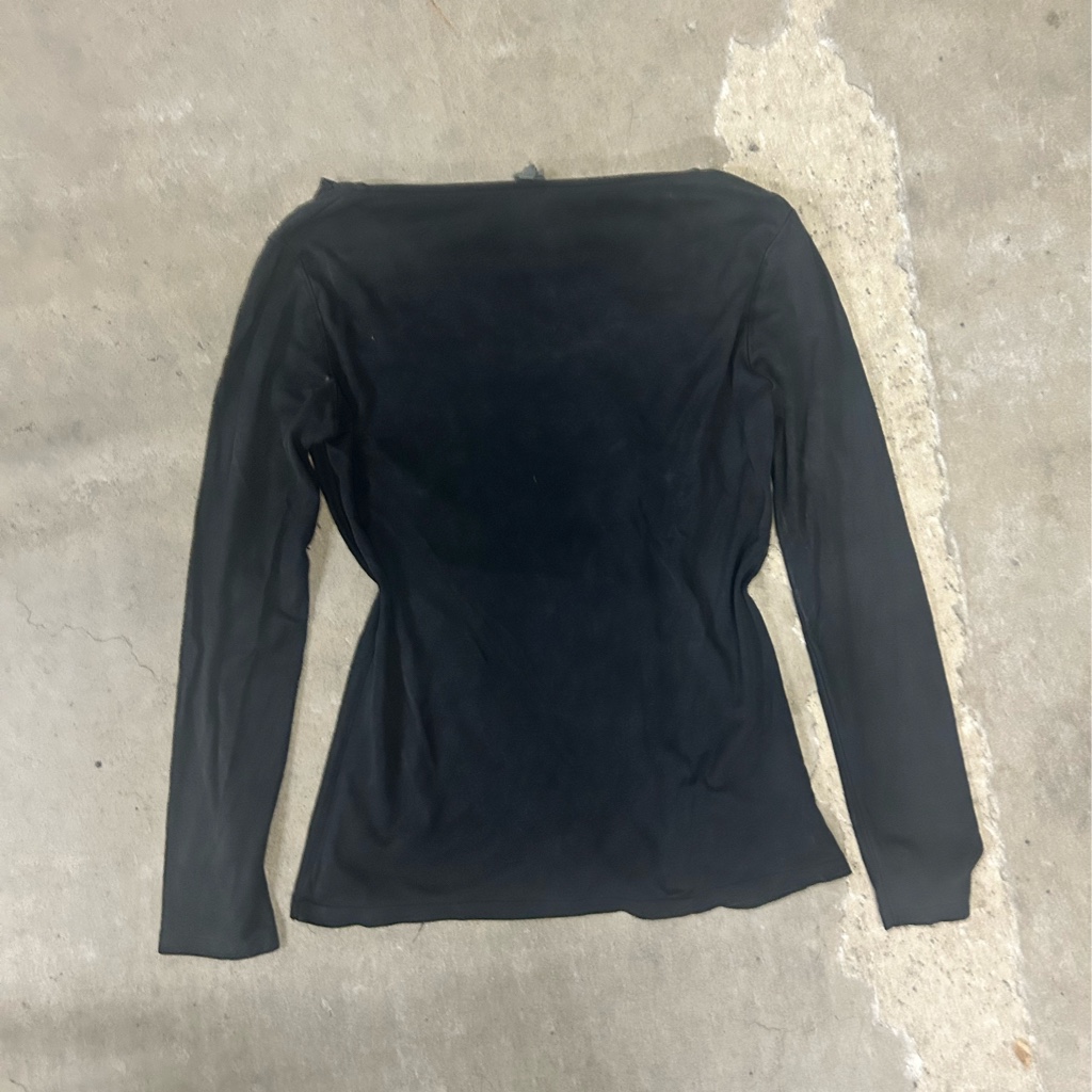 00s archive】Calvin Klein Drape Longsleev T-shirt Black Y2k Dark 