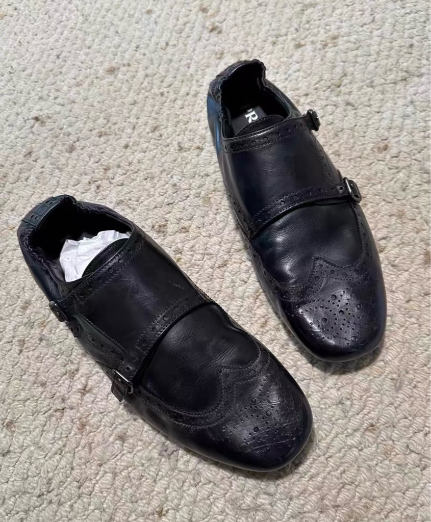 25ss PRADA SHUFFLE ダブルモンクシューズ　革靴　レザー 付属品完備 25ss PRADA SHUFFLE ダブルモンクシューズ 革靴 レザー