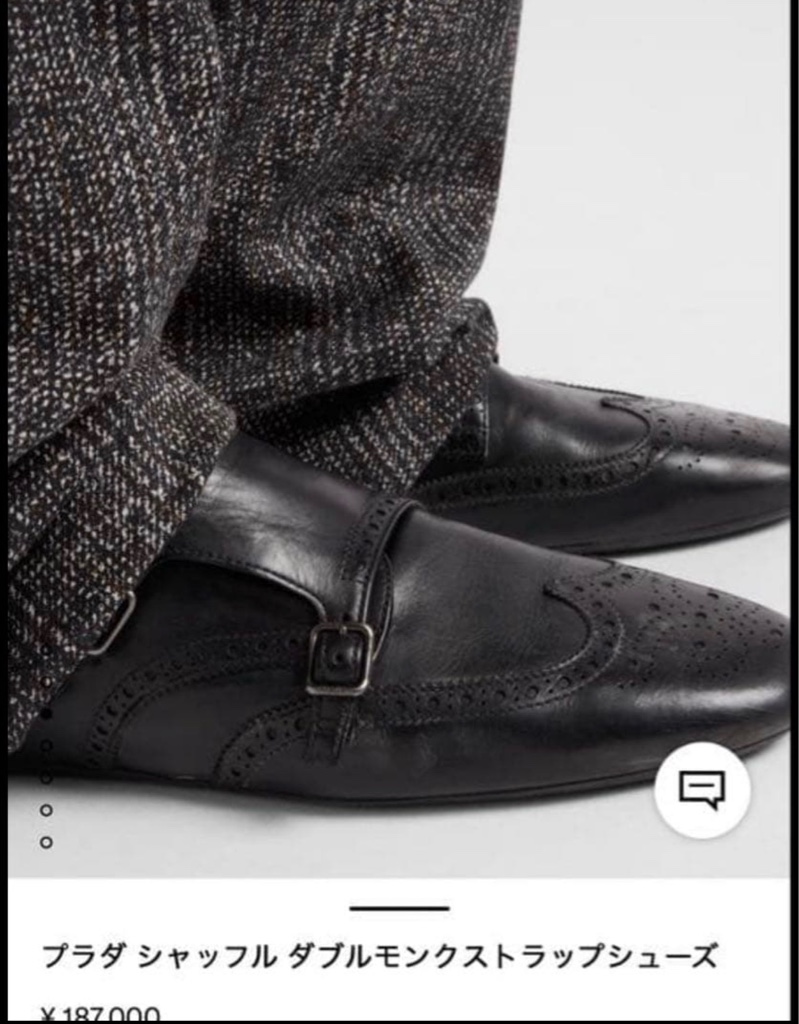付属品完備 25ss PRADA SHUFFLE ダブルモンクシューズ 革靴 レザー