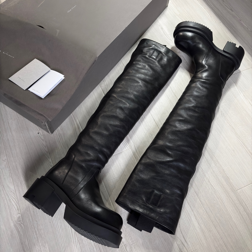 25AW RICKOWENS OVER KNEE BOGUN BOOT 39.5 - ARCHIVESTOCK