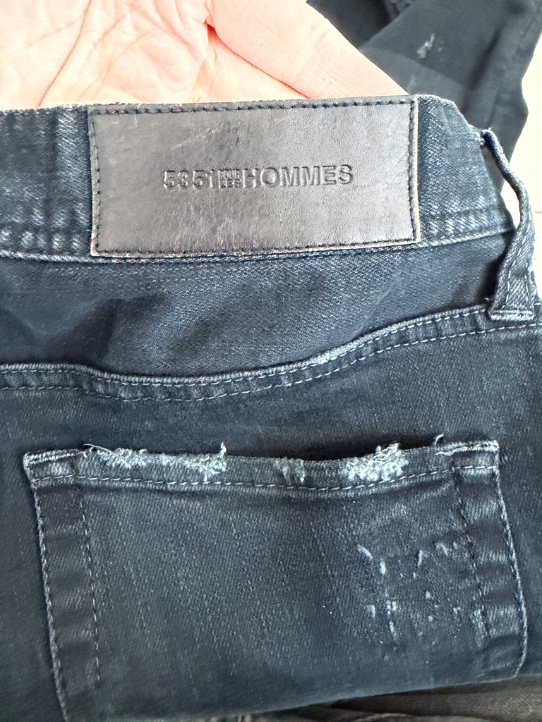 5351 POUR LES HOMMESパッチワークスキニーデニム日本製サイズ1
